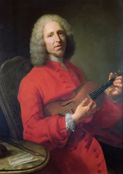 Jean-Philippe Rameau (1683-1764) mit einer Violine